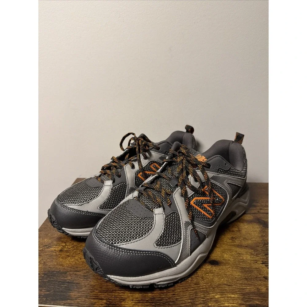 New Balance 481v3 Trail Shoes Men Sz 12 4E Grey/Orange Running Sneaker NO INSOLE